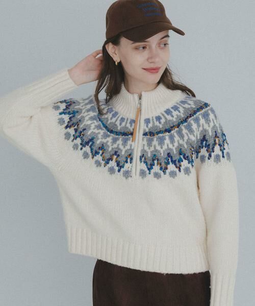 Sonny Label / サニーレーベル ニット・セーター | ハーフZIP求心ノルディック柄ニット | 詳細27