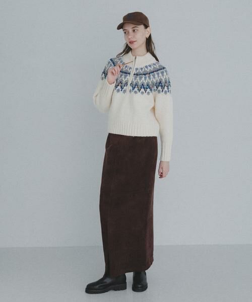 Sonny Label / サニーレーベル ニット・セーター | ハーフZIP求心ノルディック柄ニット | 詳細30