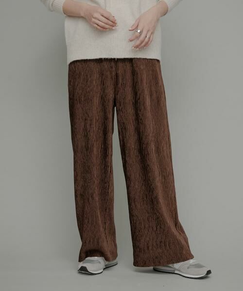 Sonny Label / サニーレーベル その他パンツ | ベロアプリーツイージーカットパンツ | 詳細1