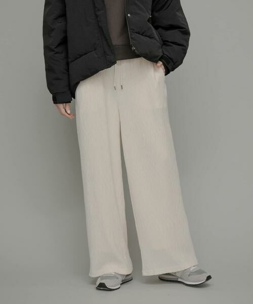 Sonny Label / サニーレーベル その他パンツ | ベロアプリーツイージーカットパンツ（ホワイト系その他）