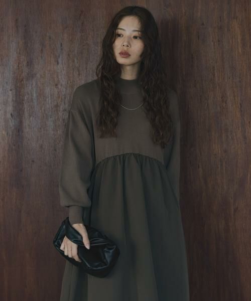 Sonny Label / サニーレーベル ワンピース | モックネックドッキングニットワンピース | 詳細2