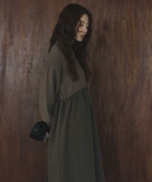 Sonny Label / サニーレーベル ワンピース | モックネックドッキングニットワンピース | 詳細3