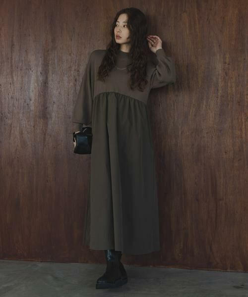 Sonny Label / サニーレーベル ワンピース | モックネックドッキングニットワンピース | 詳細5