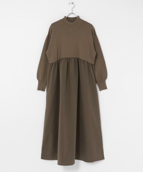 Sonny Label / サニーレーベル ワンピース | モックネックドッキングニットワンピース | 詳細7