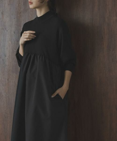 Sonny Label / サニーレーベル ワンピース | モックネックドッキングニットワンピース | 詳細14
