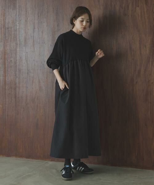 Sonny Label / サニーレーベル ワンピース | モックネックドッキングニットワンピース | 詳細15