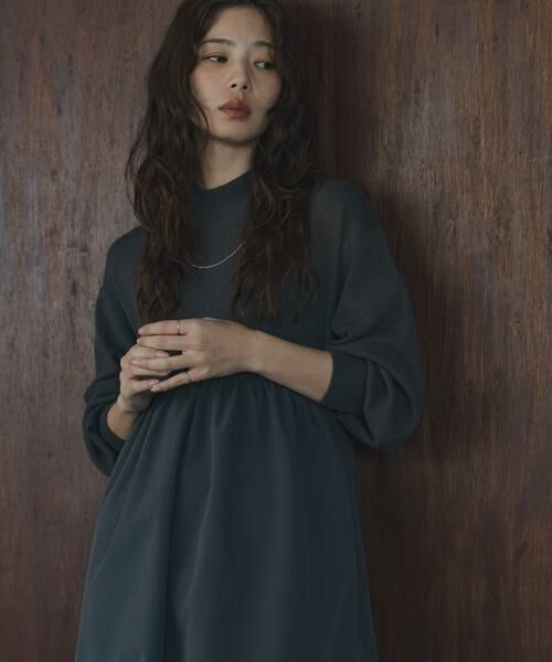 Sonny Label / サニーレーベル ワンピース | モックネックドッキングニットワンピース | 詳細23