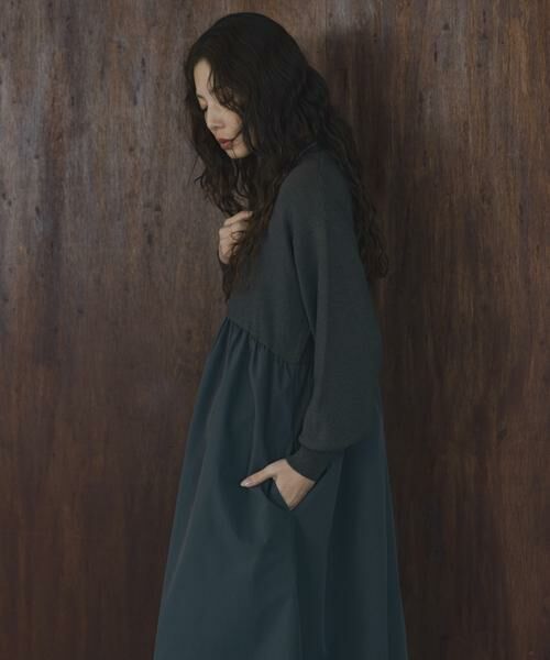 Sonny Label / サニーレーベル ワンピース | モックネックドッキングニットワンピース | 詳細25