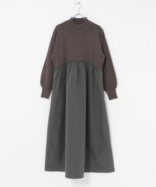 Sonny Label / サニーレーベル ワンピース | モックネックドッキングニットワンピース | 詳細30