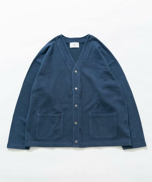 Sonny Label / サニーレーベル スウェット | スウェットVネックカーディガン（ネイビー）