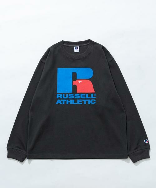Sonny Label / サニーレーベル Tシャツ | 『別注』RUSSELL ATHLETIC×SonnyLabel　プリントヘビージャージーロングTシャツ（チャコールグレー）