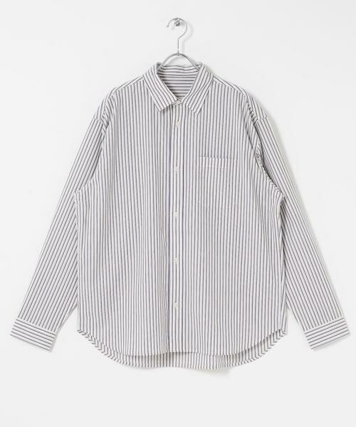 Sonny Label / サニーレーベル シャツ・ブラウス | ストライプレギュラーカラーシャツ（ホワイト）