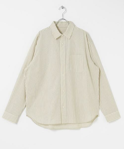 Sonny Label / サニーレーベル シャツ・ブラウス | ストライプレギュラーカラーシャツ（オフホワイト）