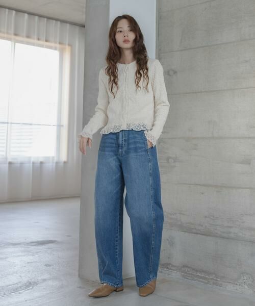 Sonny Label / サニーレーベル Tシャツ | レースシャーリングフリルカットソー | 詳細5