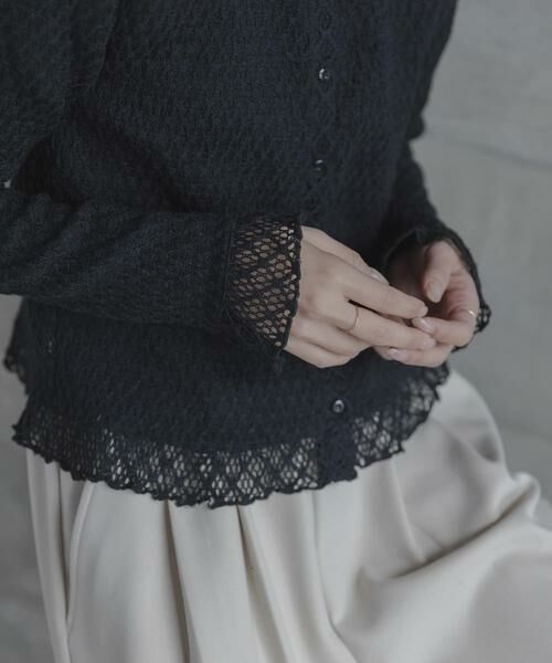 Sonny Label / サニーレーベル Tシャツ | レースシャーリングフリルカットソー | 詳細10