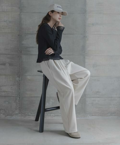 Sonny Label / サニーレーベル Tシャツ | レースシャーリングフリルカットソー | 詳細11