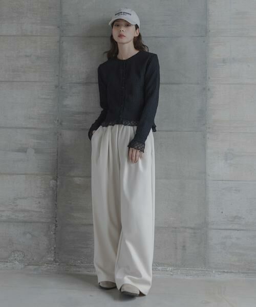 Sonny Label / サニーレーベル Tシャツ | レースシャーリングフリルカットソー | 詳細15