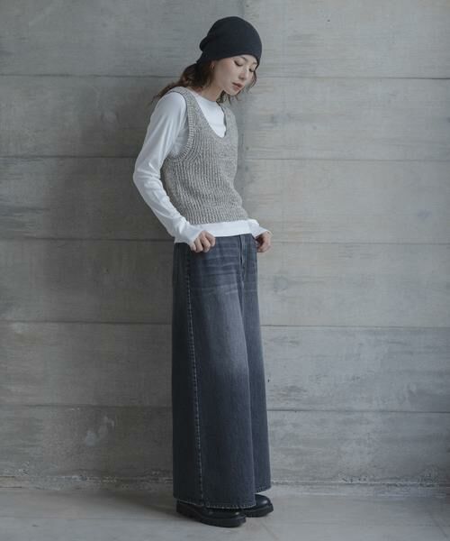 Sonny Label / サニーレーベル ベスト | メランジテープヤーンUネックニットベスト | 詳細7