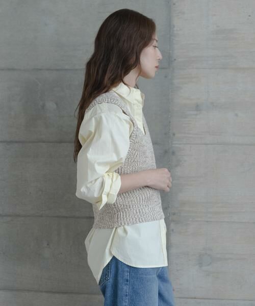 Sonny Label / サニーレーベル ベスト | メランジテープヤーンUネックニットベスト | 詳細17