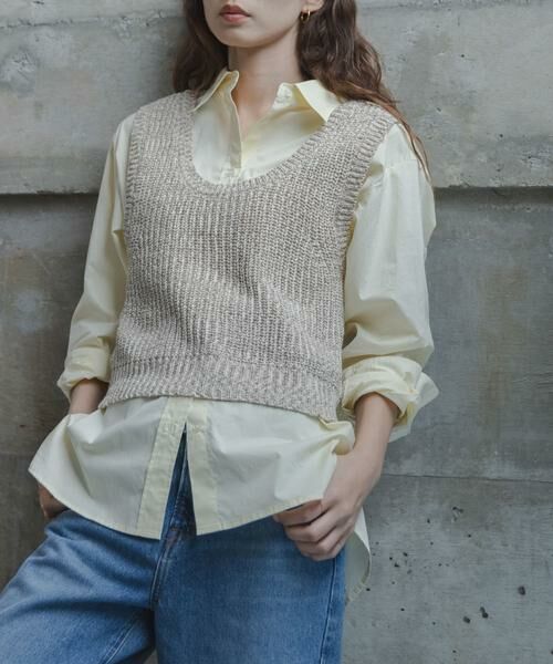 Sonny Label / サニーレーベル ベスト | メランジテープヤーンUネックニットベスト（ベージュ系その他）