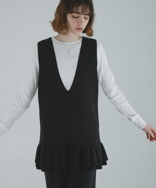 Sonny Label / サニーレーベル ニット・セーター | フリルチュニックベスト パンツSET | 詳細1