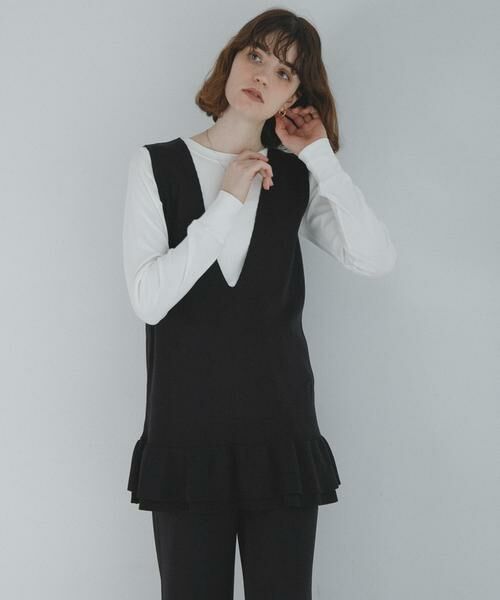 Sonny Label / サニーレーベル ニット・セーター | フリルチュニックベスト パンツSET | 詳細2