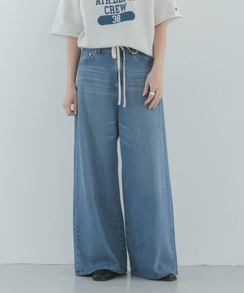 Sonny Label / サニーレーベル デニムパンツ | リヨセルコットンドロストワイドデニム（インディゴブルー）