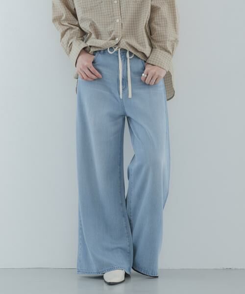 Sonny Label / サニーレーベル デニムパンツ | リヨセルコットンドロストワイドデニム（ライトインディゴブル）