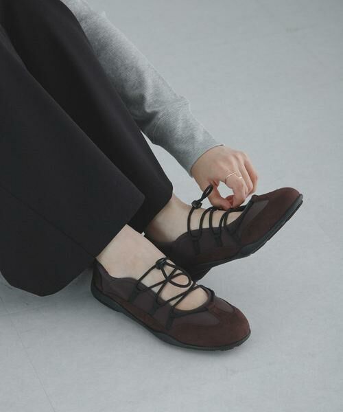 Sonny Label / サニーレーベル スニーカー | レースアップバレエスニーカー（ブラウン）