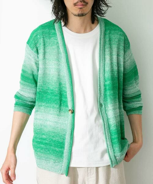 Sonny Label / サニーレーベル カーディガン・ボレロ | スペースダイライトニットカーディガン（グリーン）