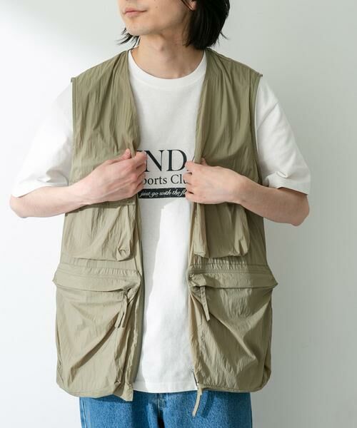 Sonny Label / サニーレーベル ベスト | ナイロンマルチポケットジップベスト（グリーン系その他）