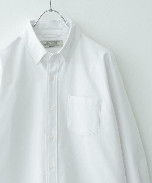 Sonny Label / サニーレーベル シャツ・ブラウス | 抗菌オックスボタンダウン長袖シャツ（ホワイト）