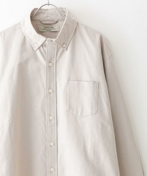 Sonny Label / サニーレーベル シャツ・ブラウス | 抗菌オックスボタンダウン長袖シャツ（グレー）