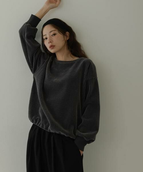 Sonny Label / サニーレーベル Tシャツ | モールコーデュロイドロストプルオーバー（チャコールグレー）