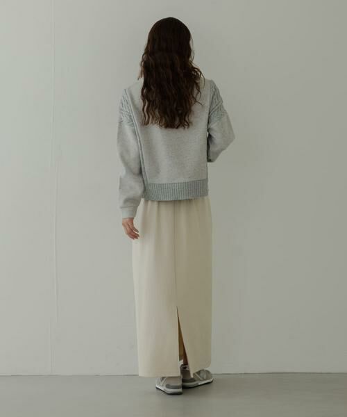 Sonny Label / サニーレーベル ニット・セーター | ケーブル切替メルトンジャージプルオーバー | 詳細7