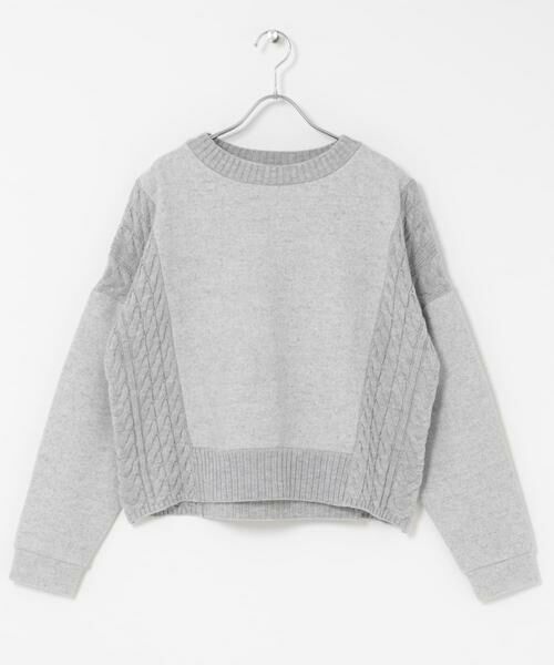 Sonny Label / サニーレーベル ニット・セーター | ケーブル切替メルトンジャージプルオーバー | 詳細8