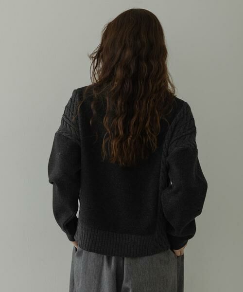Sonny Label / サニーレーベル ニット・セーター | ケーブル切替メルトンジャージプルオーバー | 詳細14