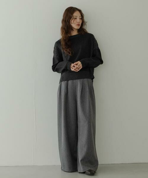 Sonny Label / サニーレーベル ニット・セーター | ケーブル切替メルトンジャージプルオーバー | 詳細15