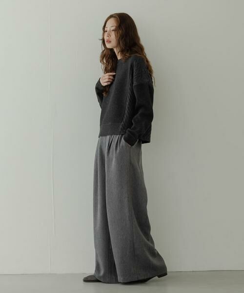 Sonny Label / サニーレーベル ニット・セーター | ケーブル切替メルトンジャージプルオーバー | 詳細16