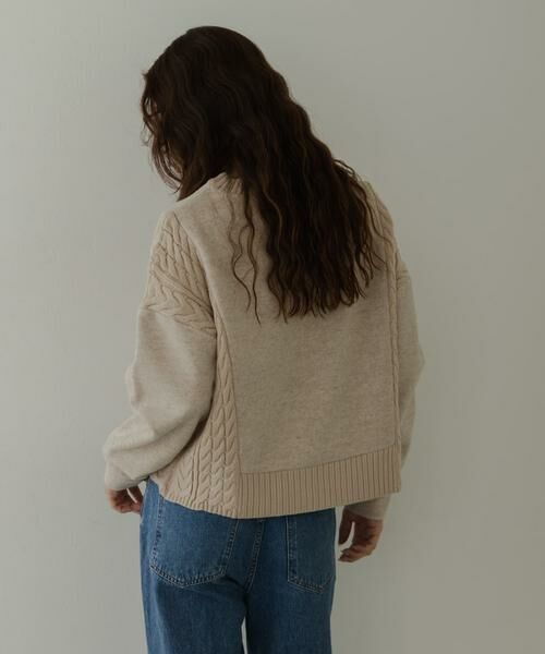 Sonny Label / サニーレーベル ニット・セーター | ケーブル切替メルトンジャージプルオーバー | 詳細25