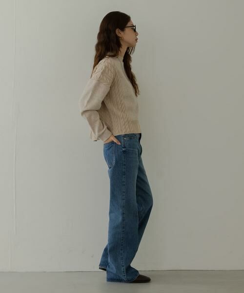 Sonny Label / サニーレーベル ニット・セーター | ケーブル切替メルトンジャージプルオーバー | 詳細27