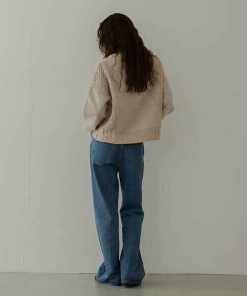 Sonny Label / サニーレーベル ニット・セーター | ケーブル切替メルトンジャージプルオーバー | 詳細28