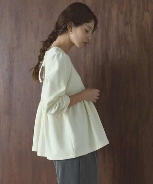 Sonny Label / サニーレーベル Tシャツ | ペプラムダンボールカットプルオーバー（オフホワイト）