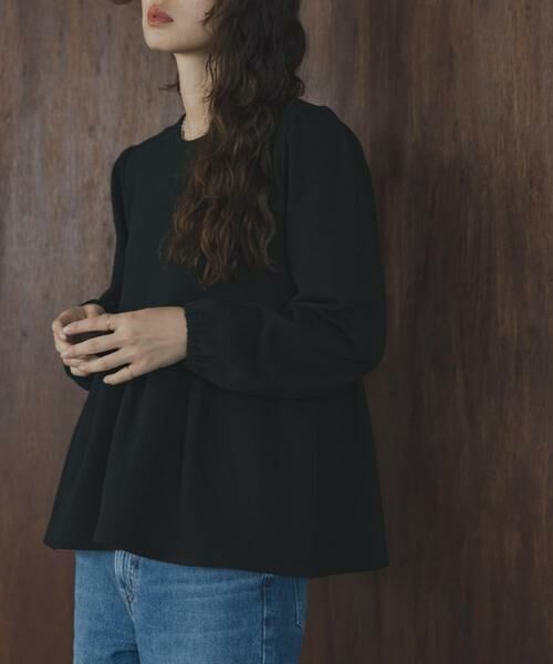 Sonny Label / サニーレーベル Tシャツ | ペプラムダンボールカットプルオーバー（ブラック）