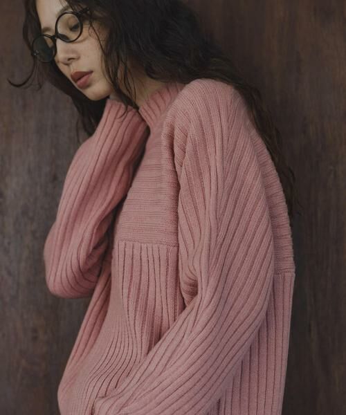 Sonny Label / サニーレーベル ニット・セーター | ワイドリブ切替えニット（ピンク）