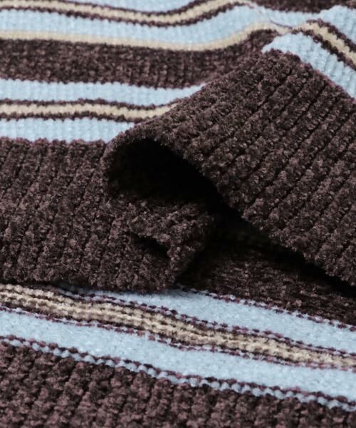 Sonny Label / サニーレーベル ニット・セーター | モールヤーンマルチボーダーハーフジッププルオーバー | 詳細13