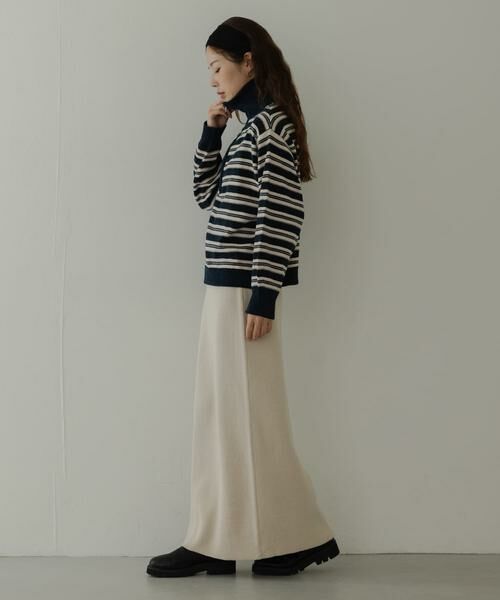 Sonny Label / サニーレーベル ニット・セーター | モールヤーンマルチボーダーハーフジッププルオーバー | 詳細19