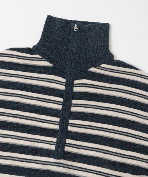 Sonny Label / サニーレーベル ニット・セーター | モールヤーンマルチボーダーハーフジッププルオーバー | 詳細22