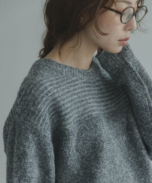 Sonny Label / サニーレーベル ニット・セーター | Wフェイス2wayニットプルオーバー（グレー）