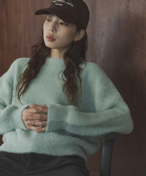 Sonny Label / サニーレーベル ニット・セーター | ミニフェザーWフェイスニットプルオーバー（ミント）